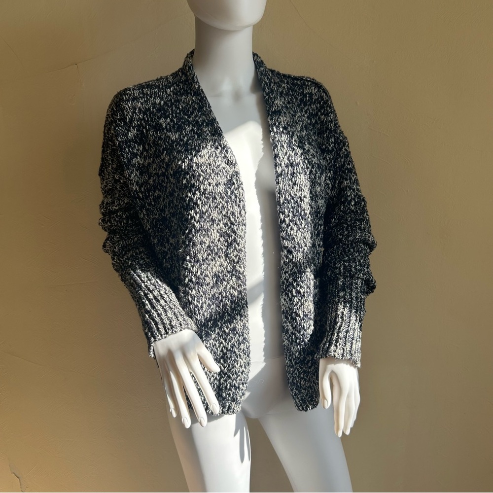 Abercrombie & Fitch Marled Open-Front Cardigan – Navy/White – Size S